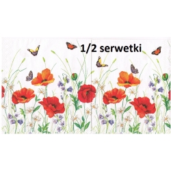 Serwetka -1544- maki, dzwonki, łąka ,motylki